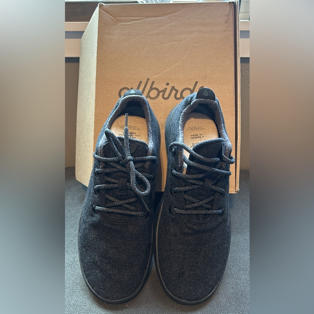 Men’s Allbirds size 12 wool runners natural black charcoal gray